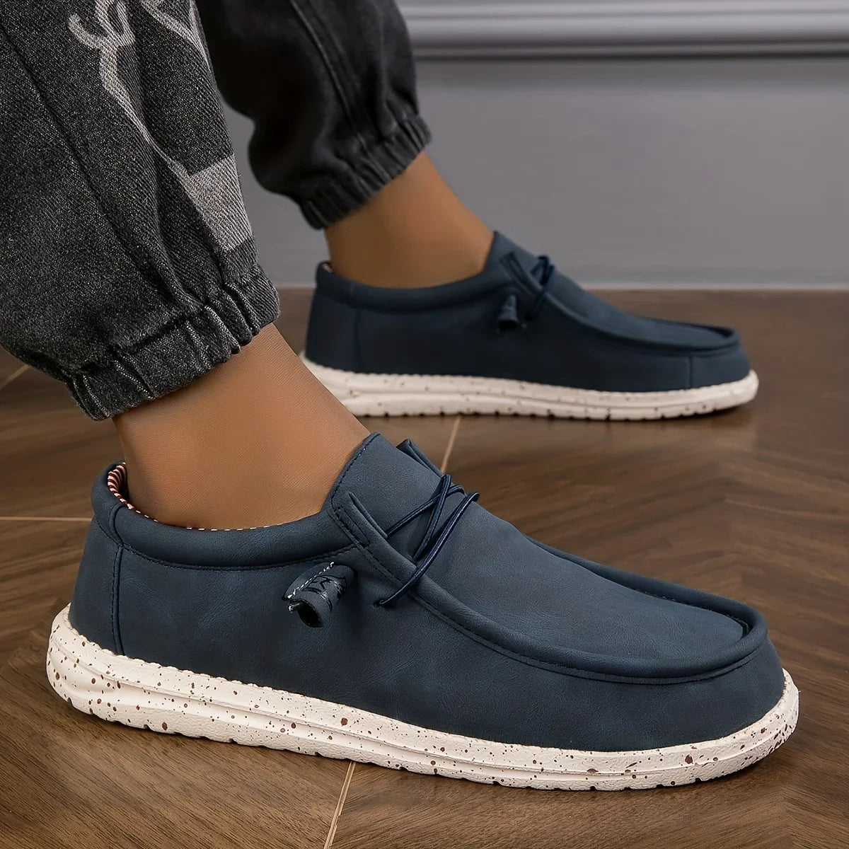 Effortless Suede Moccasin Sneaker for Women with Moc Toe Lace Tie Speckled Sole Casual Style