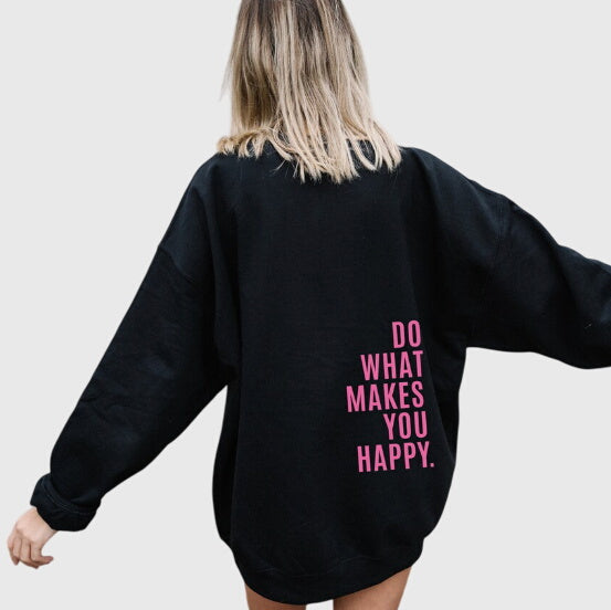 Effortless Graphic Print Hoodie for Women with Drawstring Hood Long Sleeve Oversized Relaxed Casual Style