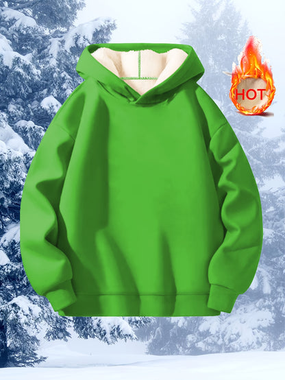 Comfortable Sherpa Lined Hoodie for Women with Hooded Long Sleeve Relaxed Oversized Knit Style