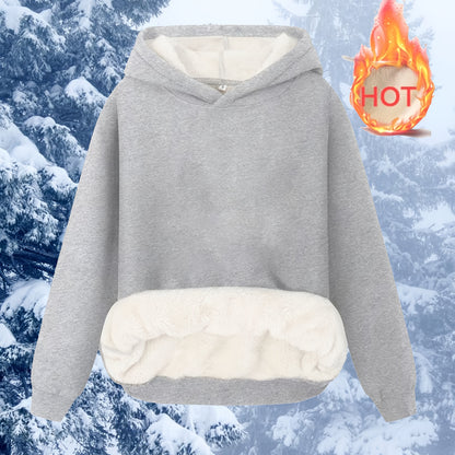 Comfortable Sherpa Lined Hoodie for Women with Hooded Long Sleeve Relaxed Oversized Knit Style