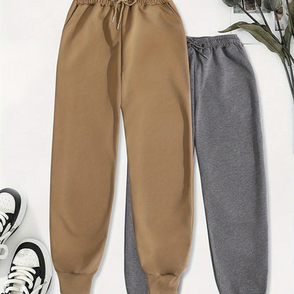 Effortless Jogger Sweatpants for Women with High Waist Drawstring Relaxed Cuffed Casual Style