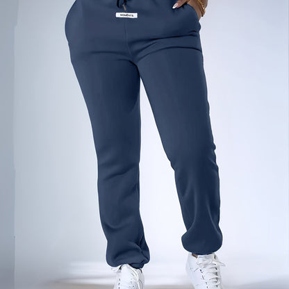 Comfortable Fleece Jogger Sweatpants for Women with High Waist Drawstring Tapered Relaxed Casual Style