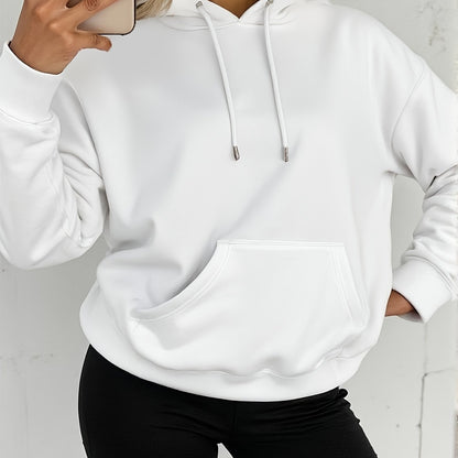 Comfortable Fleece Hoodie for Women with Drawstring Hood Long Sleeve Kangaroo Pocket Relaxed Style