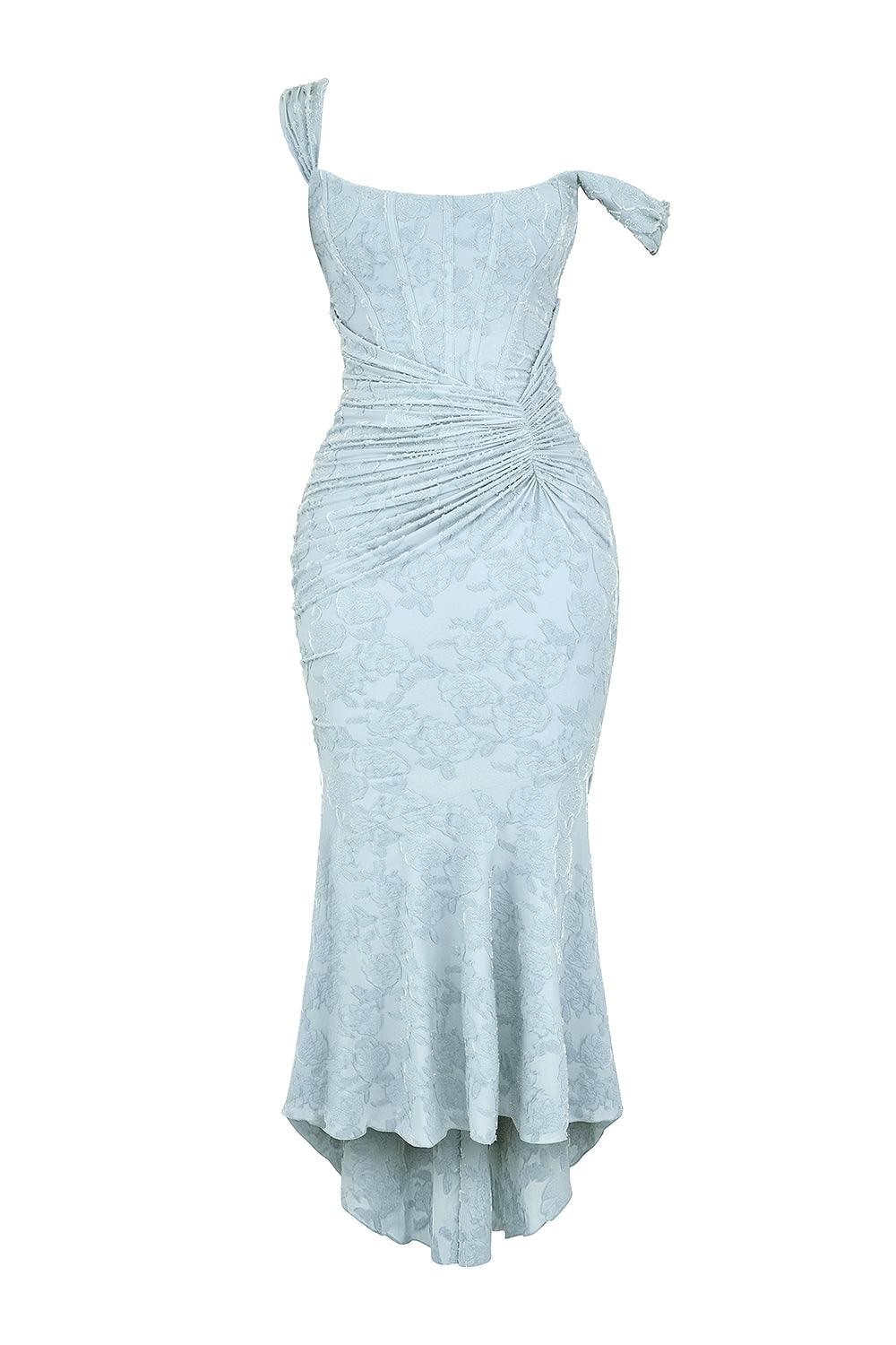 Elegant Floral Lace Maxi Dress for Women with Square Neck Sleeveless Corset Mermaid Formal Wedding Guest Style