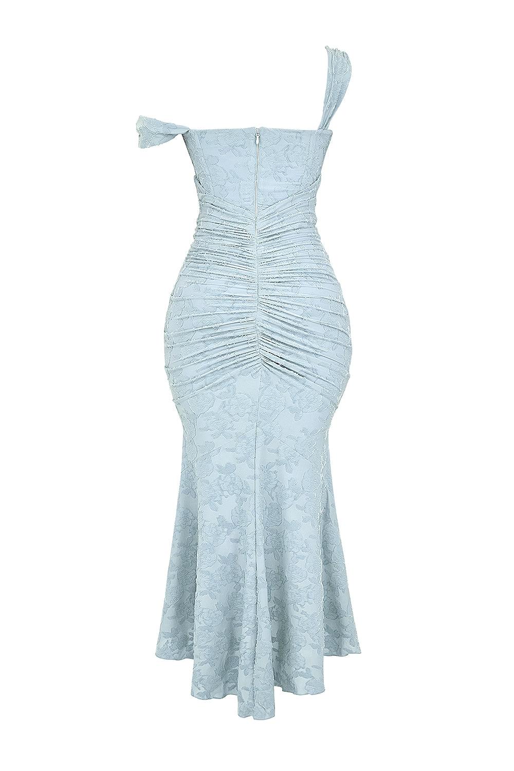 Elegant Floral Lace Maxi Dress for Women with Square Neck Sleeveless Corset Mermaid Formal Wedding Guest Style