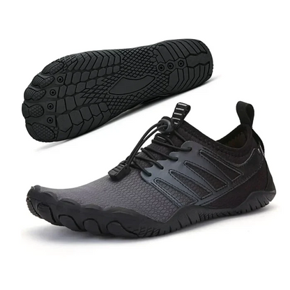 Comfortable Fashion Sneakers for Women with Toe Shaped Sole Elastic Quick Lace Barefoot Style