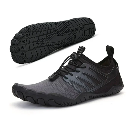Comfortable Fashion Sneakers for Women with Toe Shaped Sole Elastic Quick Lace Barefoot Style