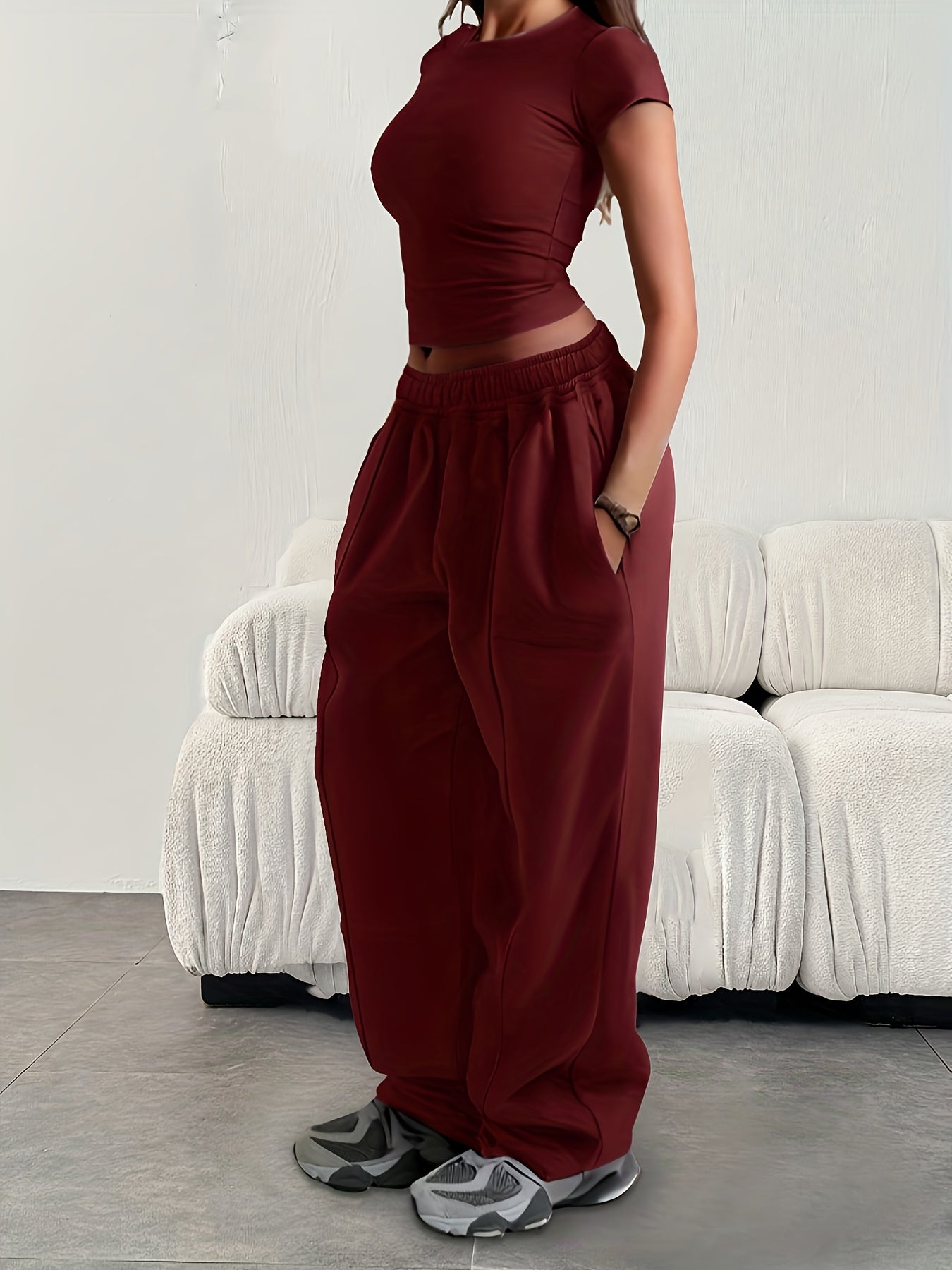 Effortless Baggy Sweatpants for Women with High Waist Drawstring Wide Leg Relaxed Style