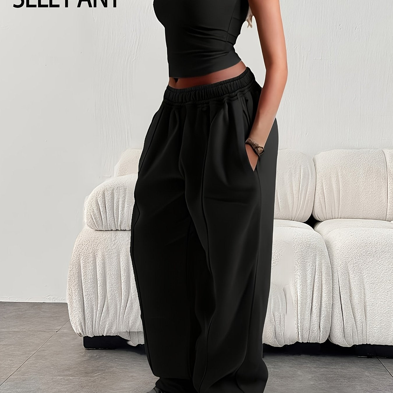 Effortless Baggy Sweatpants for Women with High Waist Drawstring Wide Leg Relaxed Style