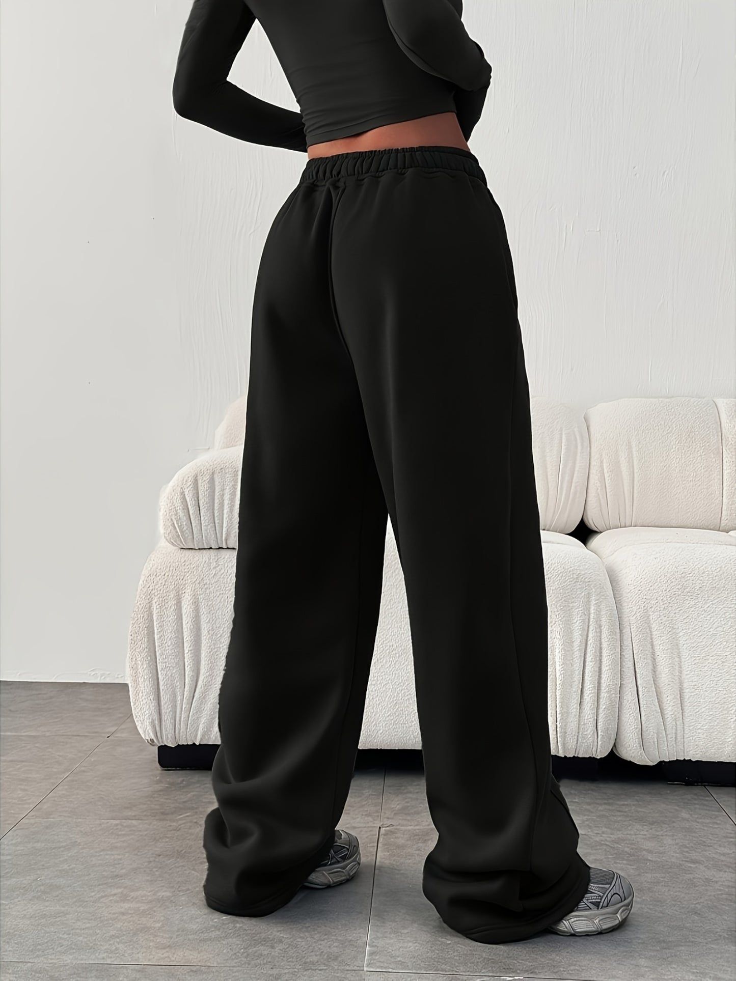 Effortless Baggy Sweatpants for Women with High Waist Drawstring Wide Leg Relaxed Style