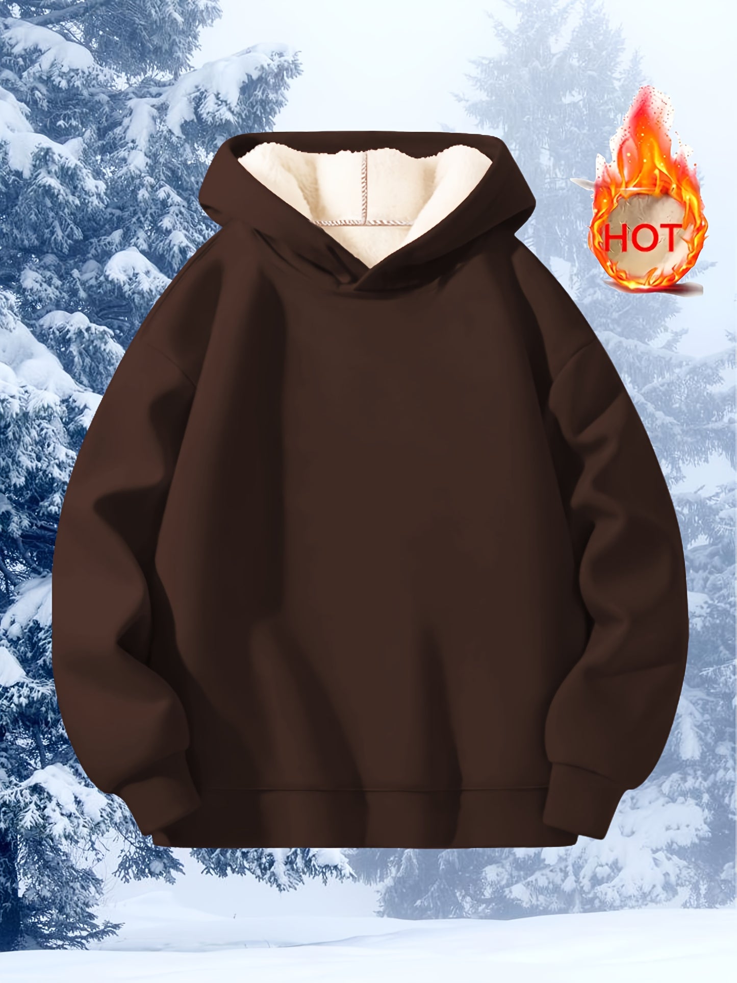 Comfortable Sherpa Lined Hoodie for Women with Hooded Long Sleeve Relaxed Oversized Knit Style