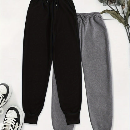 Effortless Jogger Sweatpants for Women with High Waist Drawstring Relaxed Cuffed Casual Style