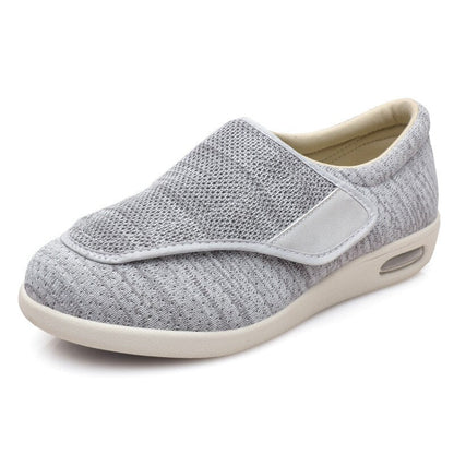 Comfortable Knit Sneaker for Women with Adjustable Strap Wide Fit Air Cushion Sole Casual Style