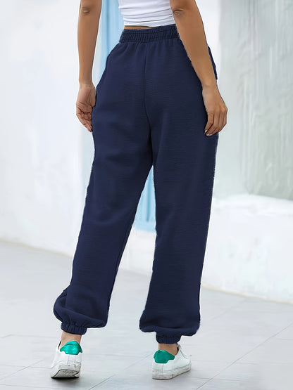 Effortless Jogger Pants for Women with High Waist Elastic Tapered Cuff Relaxed Style