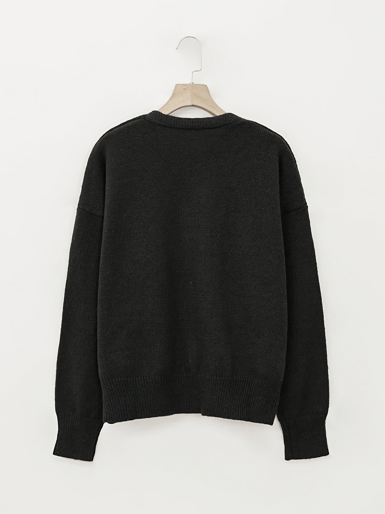 Comfortable Ribbed Knit Cardigan for Women with V Neck Long Sleeve Button Front Relaxed Oversized Style