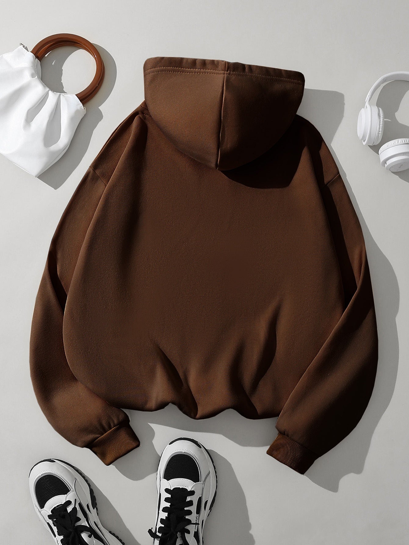 Comfortable Fleece Hoodie for Women with Drawstring Hood Long Sleeve Kangaroo Pocket Relaxed Style