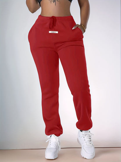 Comfortable Fleece Jogger Sweatpants for Women with High Waist Drawstring Tapered Relaxed Casual Style