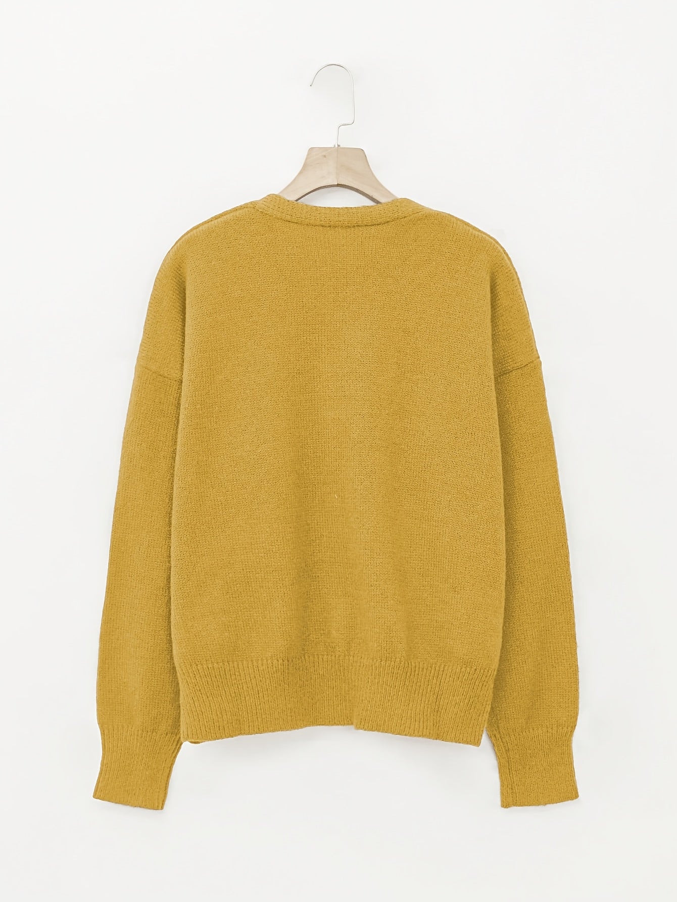 Comfortable Ribbed Knit Cardigan for Women with V Neck Long Sleeve Button Front Relaxed Oversized Style