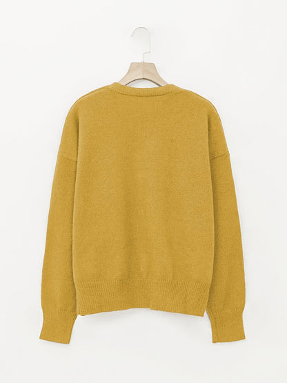 Comfortable Ribbed Knit Cardigan for Women with V Neck Long Sleeve Button Front Relaxed Oversized Style