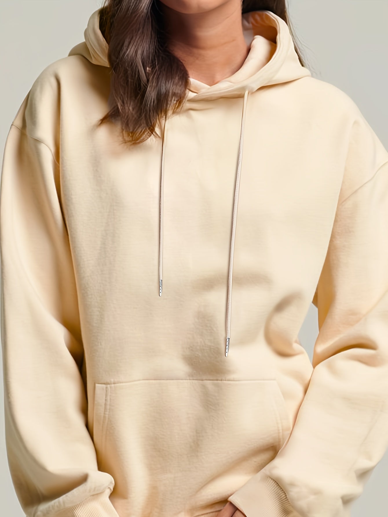 Comfortable Fleece Hoodie for Women with Drawstring Hood Long Sleeve Kangaroo Pocket Oversized Style