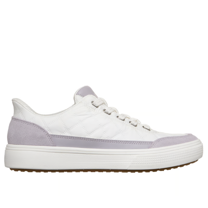 Comfortable Trainers for Women with Quilted Suede Panel Lace Up Low Top Cupsole Style