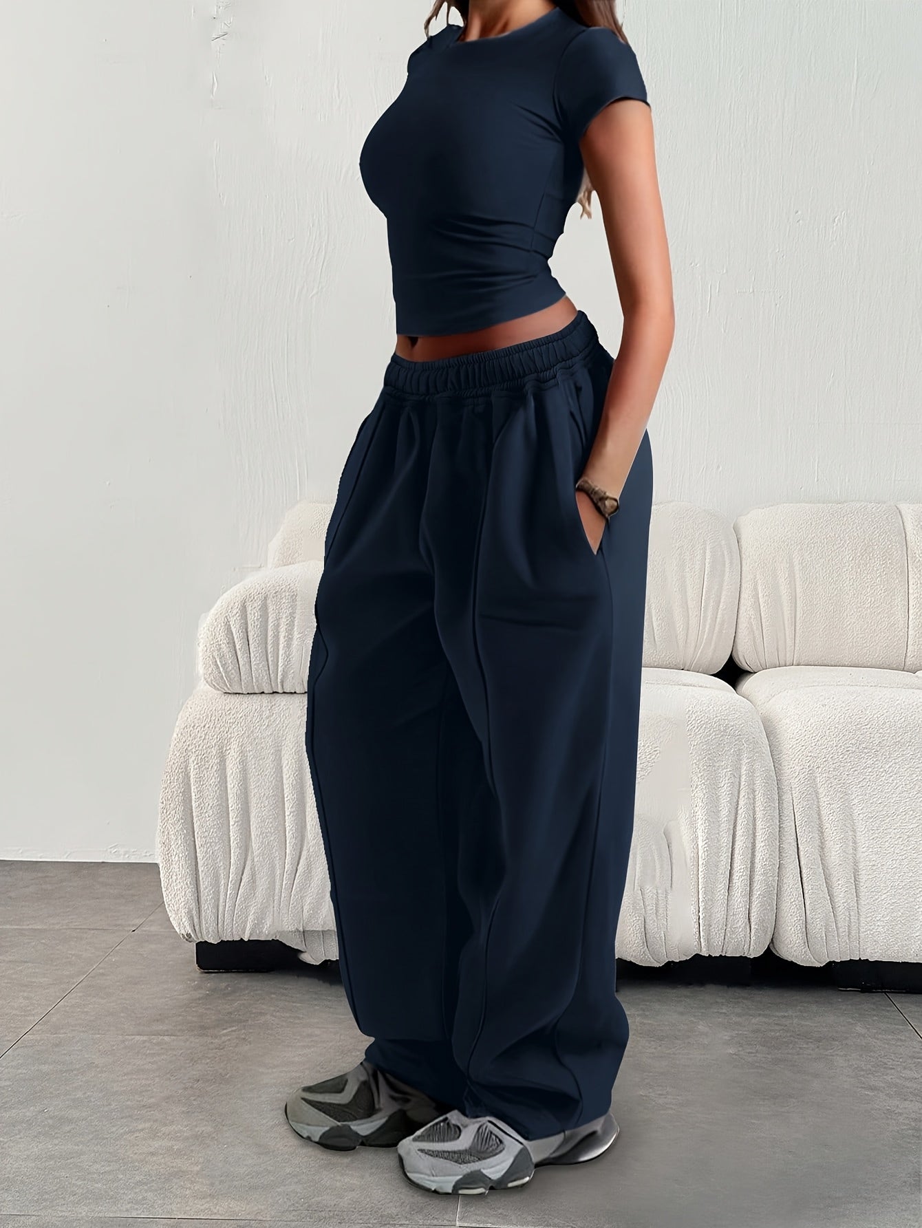 Effortless Baggy Sweatpants for Women with High Waist Drawstring Wide Leg Relaxed Style