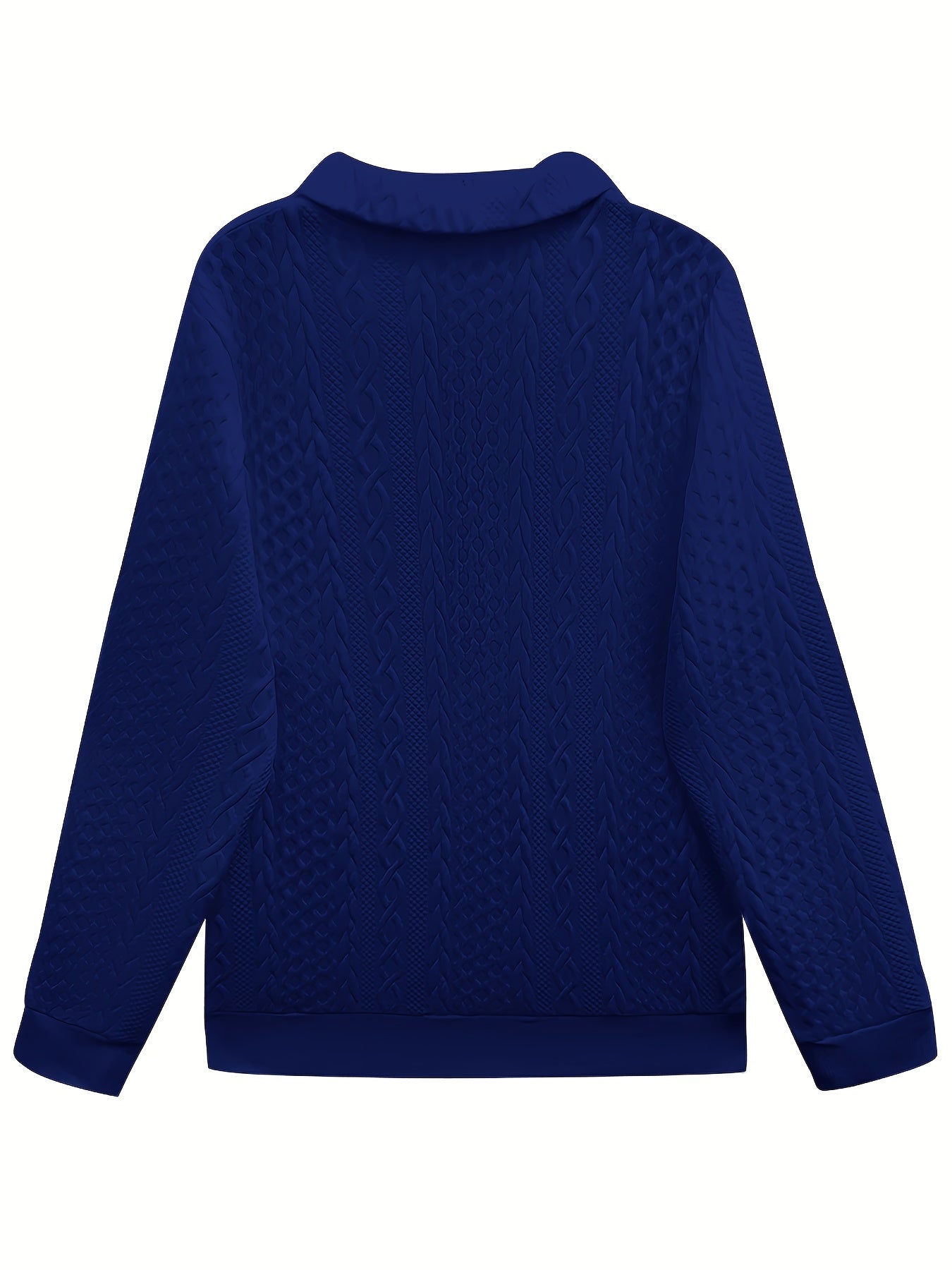 Comfortable Cable Knit Sweater for Women with Zip Collar Long Sleeve Kangaroo Pocket Oversized Knit Style