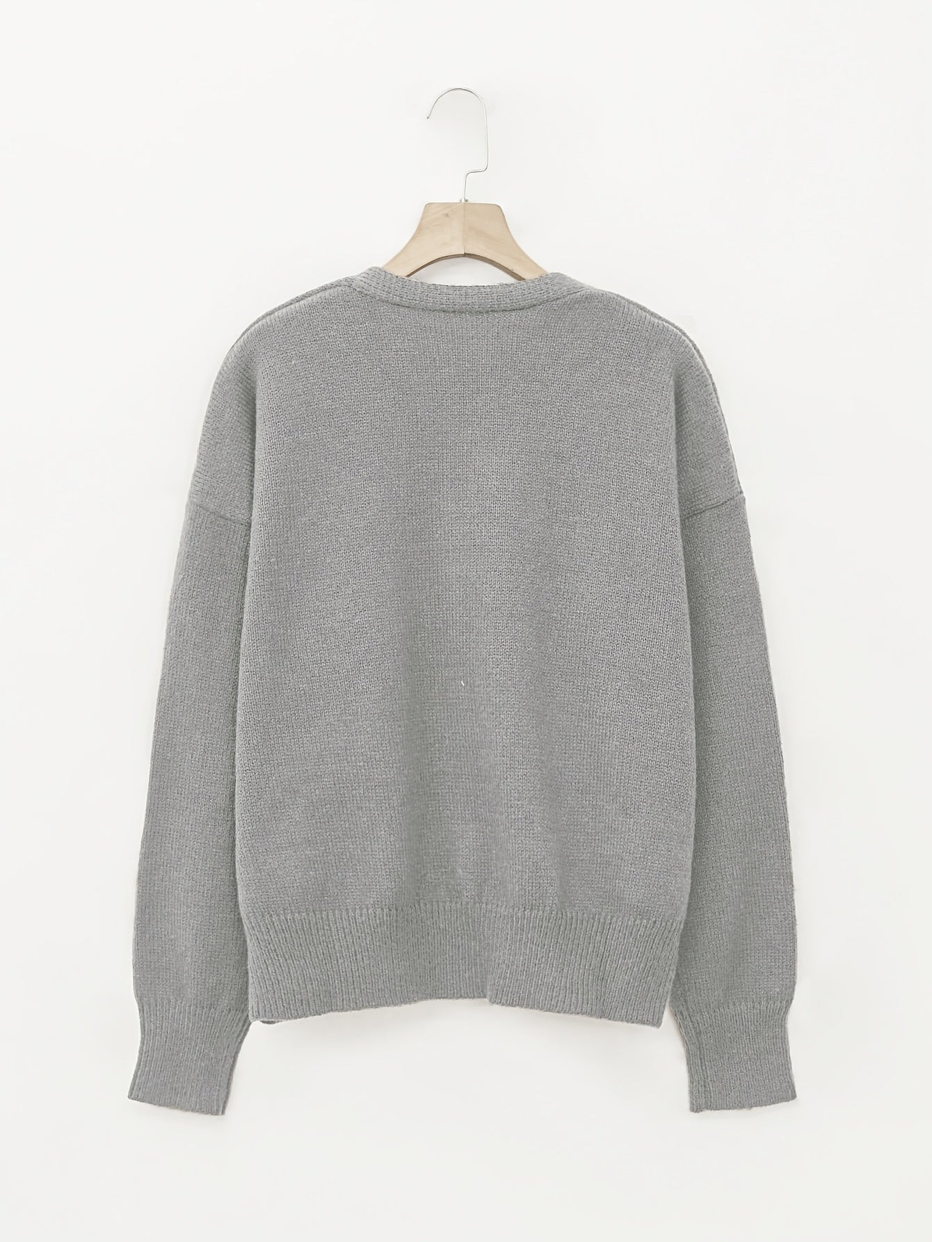 Comfortable Ribbed Knit Cardigan for Women with V Neck Long Sleeve Button Front Relaxed Oversized Style