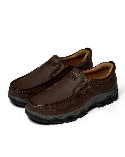Comfortable Leather Loafer for Women with Moc Toe Slip-On Trail Sole Casual Style