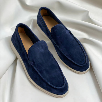 Effortless Suede Loafer for Women with Round Toe Slip On Flat Sole Casual Style