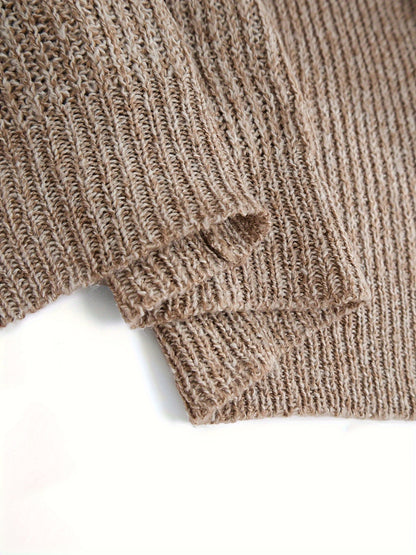 Comfortable Light Yellow Ribbed Cardigan for Women with Open Front Balloon Sleeve Oversized Knit Style