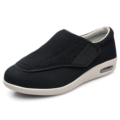 Comfortable Knit Sneaker for Women with Adjustable Strap Wide Fit Air Cushion Sole Casual Style