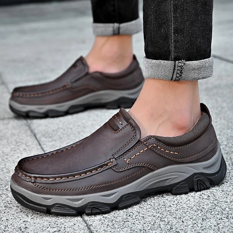 Comfortable Leather Loafer for Women with Moc Toe Slip-On Trail Sole Casual Style