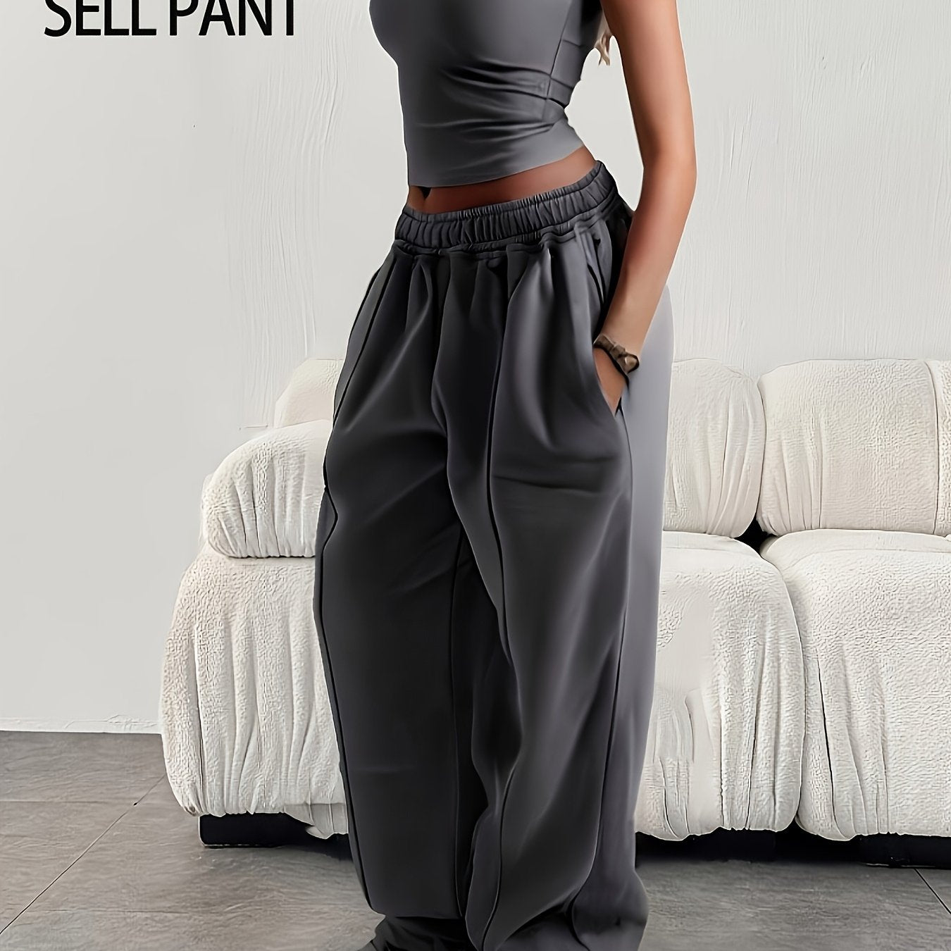 Effortless Baggy Sweatpants for Women with High Waist Drawstring Wide Leg Relaxed Style