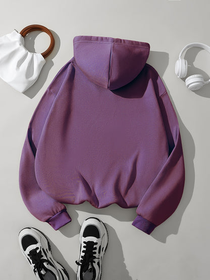 Comfortable Fleece Hoodie for Women with Drawstring Hood Long Sleeve Kangaroo Pocket Relaxed Style