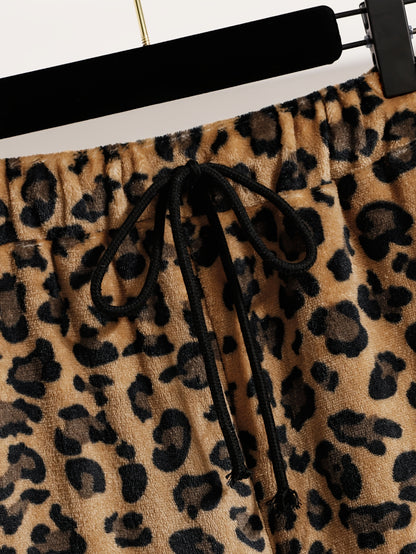 Comfortable Printed Fleece Pajama Pants for Women with High Waist Drawstring Wide Leg Cozy Style