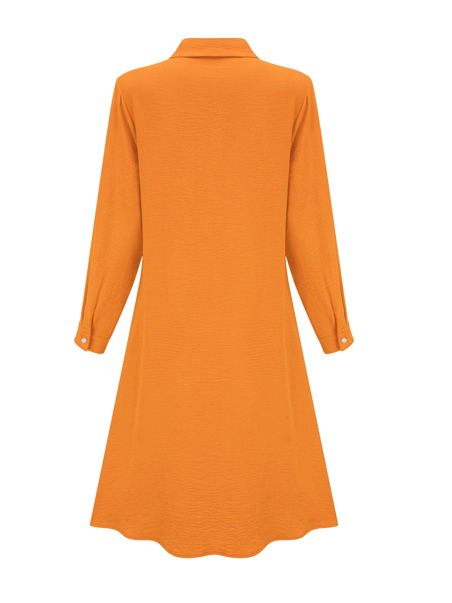 Effortless Shirt Dress for Women with Collar Long Sleeve Button Front Flowing Style
