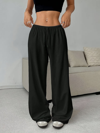 Effortless Wide Leg Pants for Women with High Waist Drawstring Relaxed Flowing Casual Style