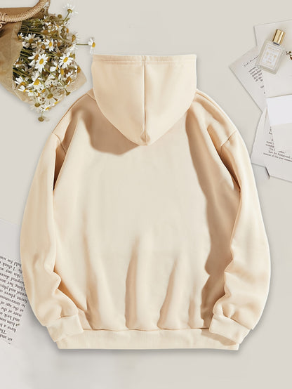 Comfortable Fleece Hoodie for Women with Drawstring Hood Long Sleeve Kangaroo Pocket Oversized Style