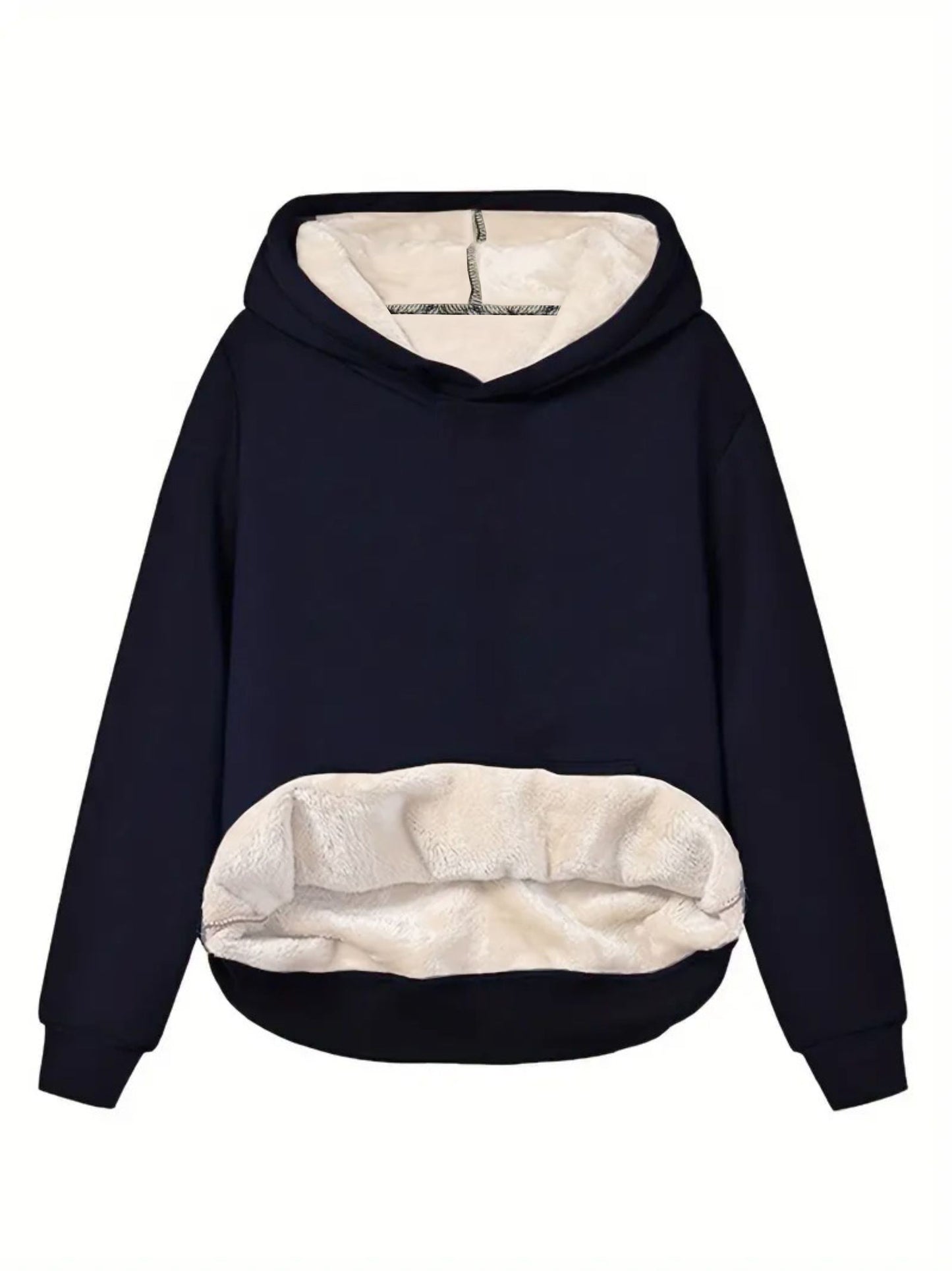 Comfortable Sherpa Lined Hoodie for Women with Hooded Long Sleeve Relaxed Oversized Knit Style