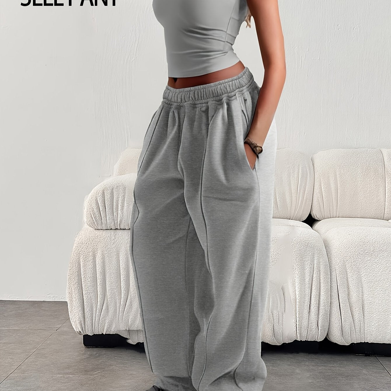 Effortless Baggy Sweatpants for Women with High Waist Drawstring Wide Leg Relaxed Style