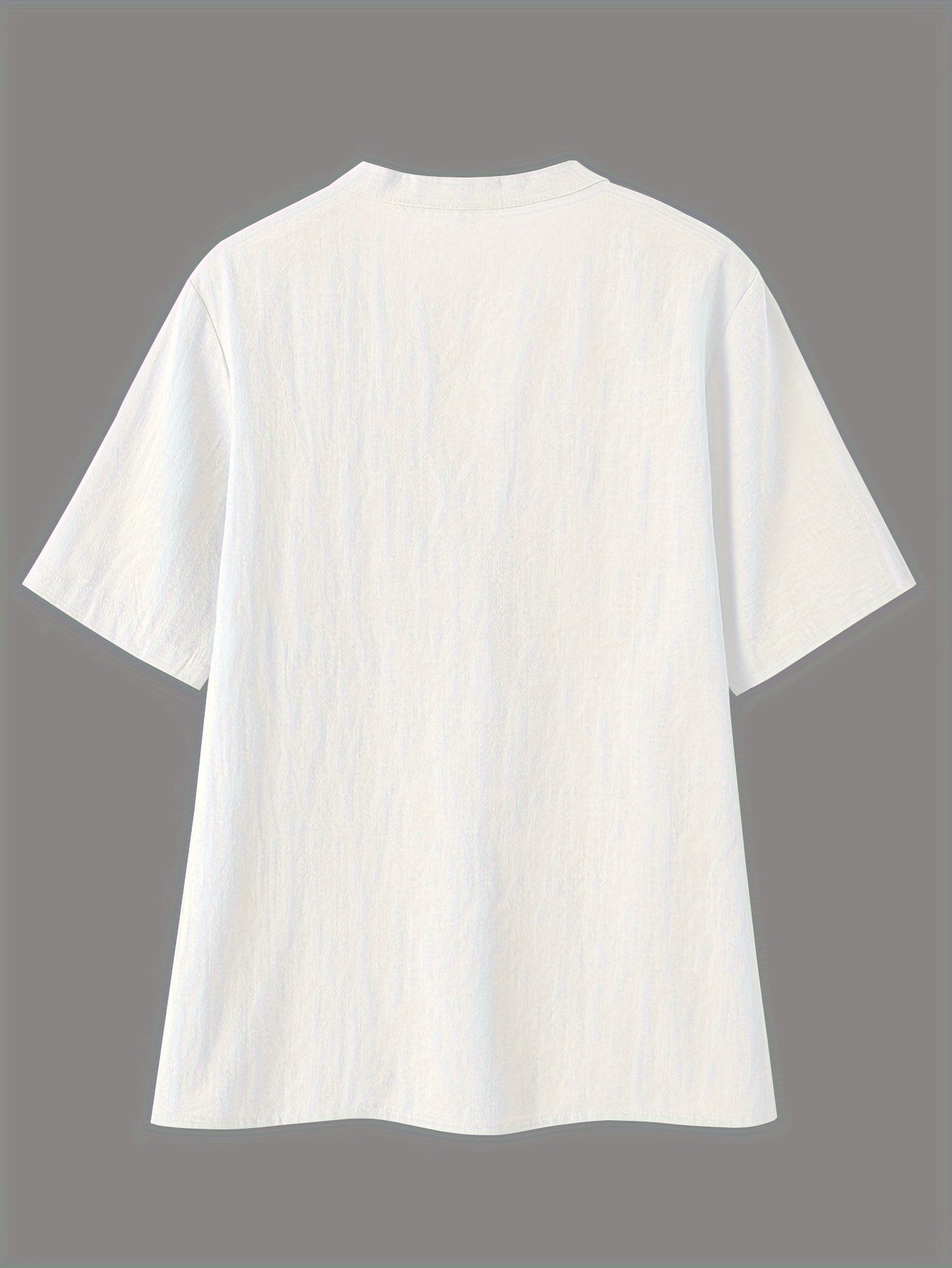 Effortless Textured Linen Blouse for Women with Notch V Neck Short Sleeve Button Front Casual Style