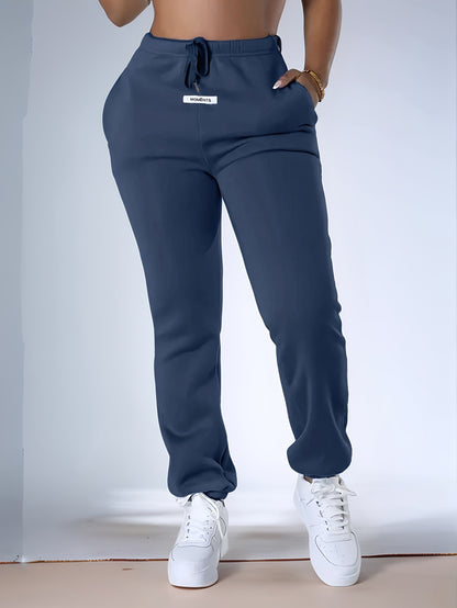 Comfortable Fleece Jogger Sweatpants for Women with High Waist Drawstring Tapered Relaxed Casual Style