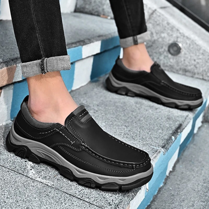 Comfortable Leather Loafer for Women with Moc Toe Slip-On Trail Sole Casual Style