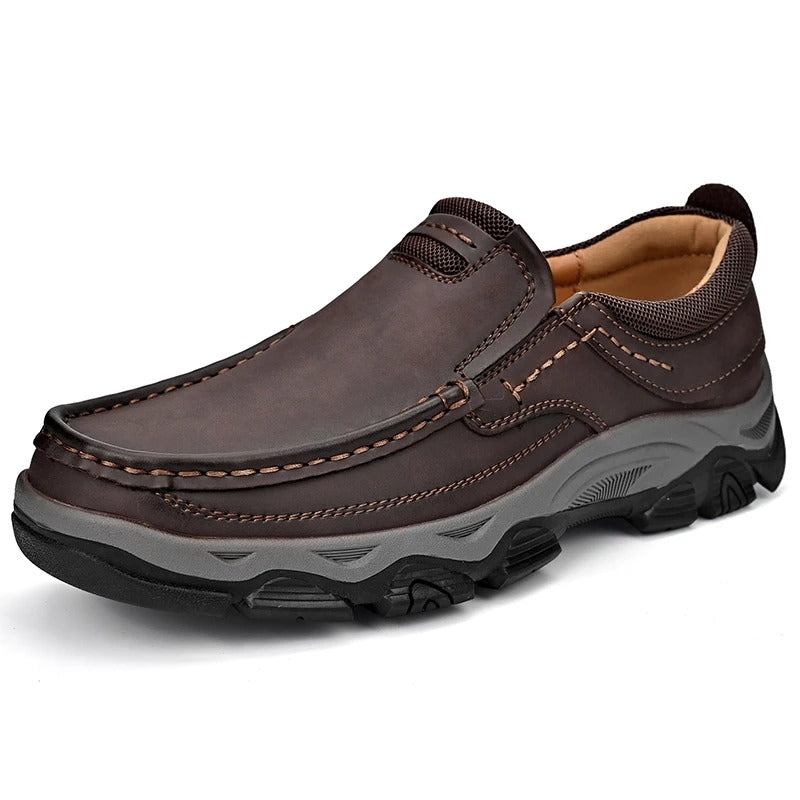 Comfortable Leather Loafer for Women with Moc Toe Slip-On Trail Sole Casual Style
