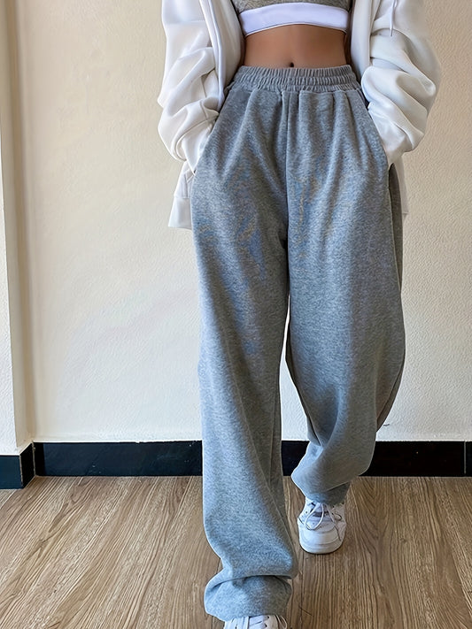 Effortless Wide Leg Sweatpants for Women with High Waist Relaxed Oversized Casual Style