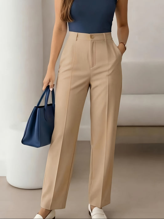 Effortless Wide Leg Pants for Women with High Waist Pleated Front Tailored Relaxed Style
