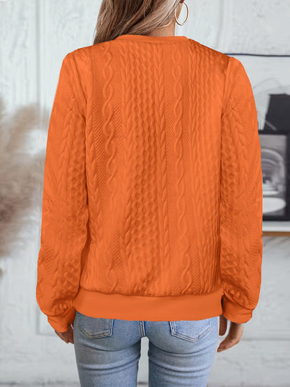 Comfortable Textured Sweater for Women with Zip Neck Long Sleeve Relaxed Oversized Knit Style