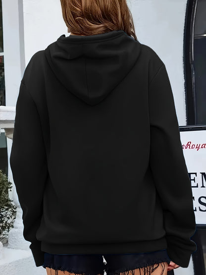 Comfortable Drawstring Hoodie for Women with V Neck Long Sleeve Kangaroo Pocket Oversized Style
