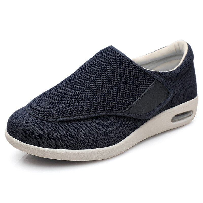 Comfortable Knit Sneaker for Women with Adjustable Strap Wide Fit Air Cushion Sole Casual Style